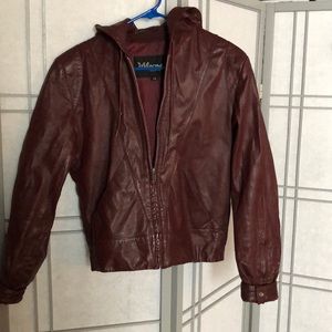 Maroon old school Wilson leather jacket